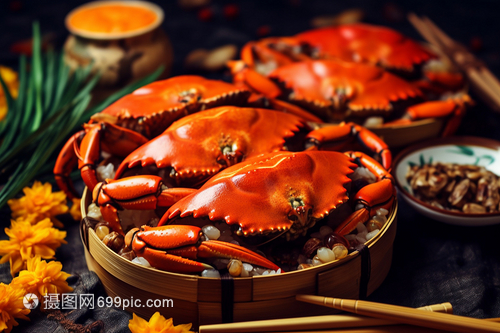 烹飪煮熟的海鮮產(chǎn)品